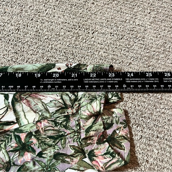 Ulla Popken botanical multicolored print long sleeve tunic top SZ 28 - Picture 11 of 11